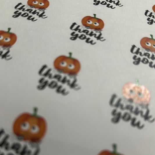 Pumpkin Thank You Stickers