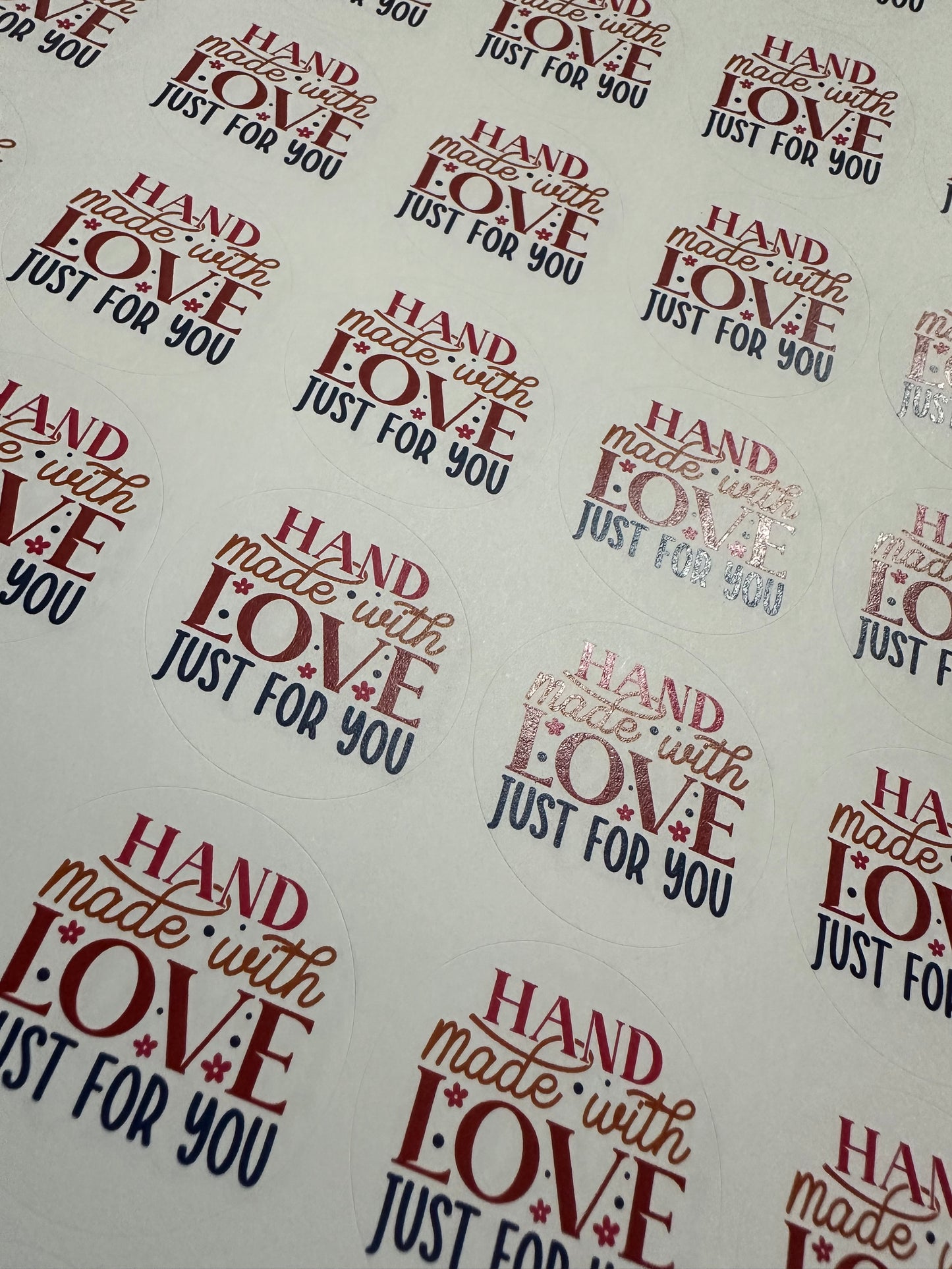 Handmade with Love Just For You Stickers