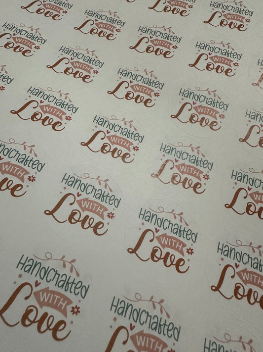 Handcrafted with Love Stickers