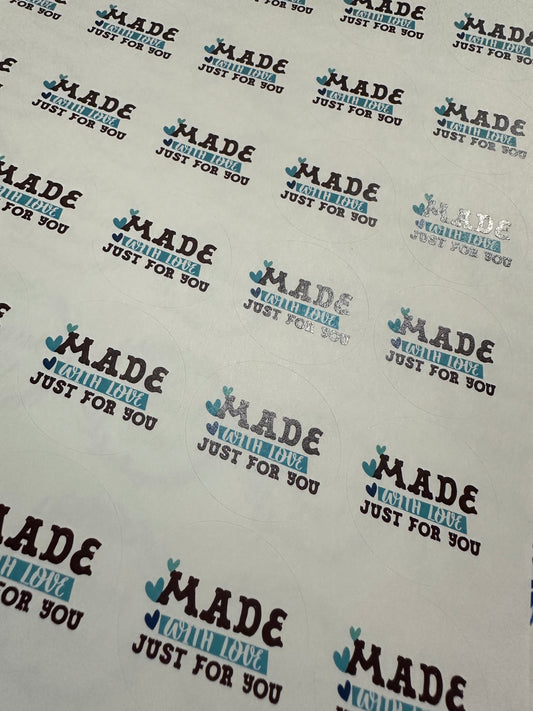 Made With Love Just For You Stickers