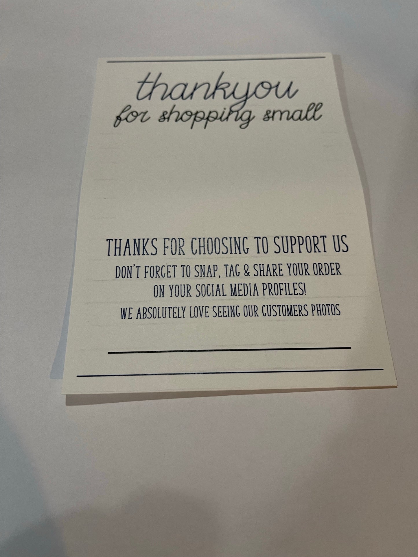 Thank you for shopping small Snap Tag and Share Cards